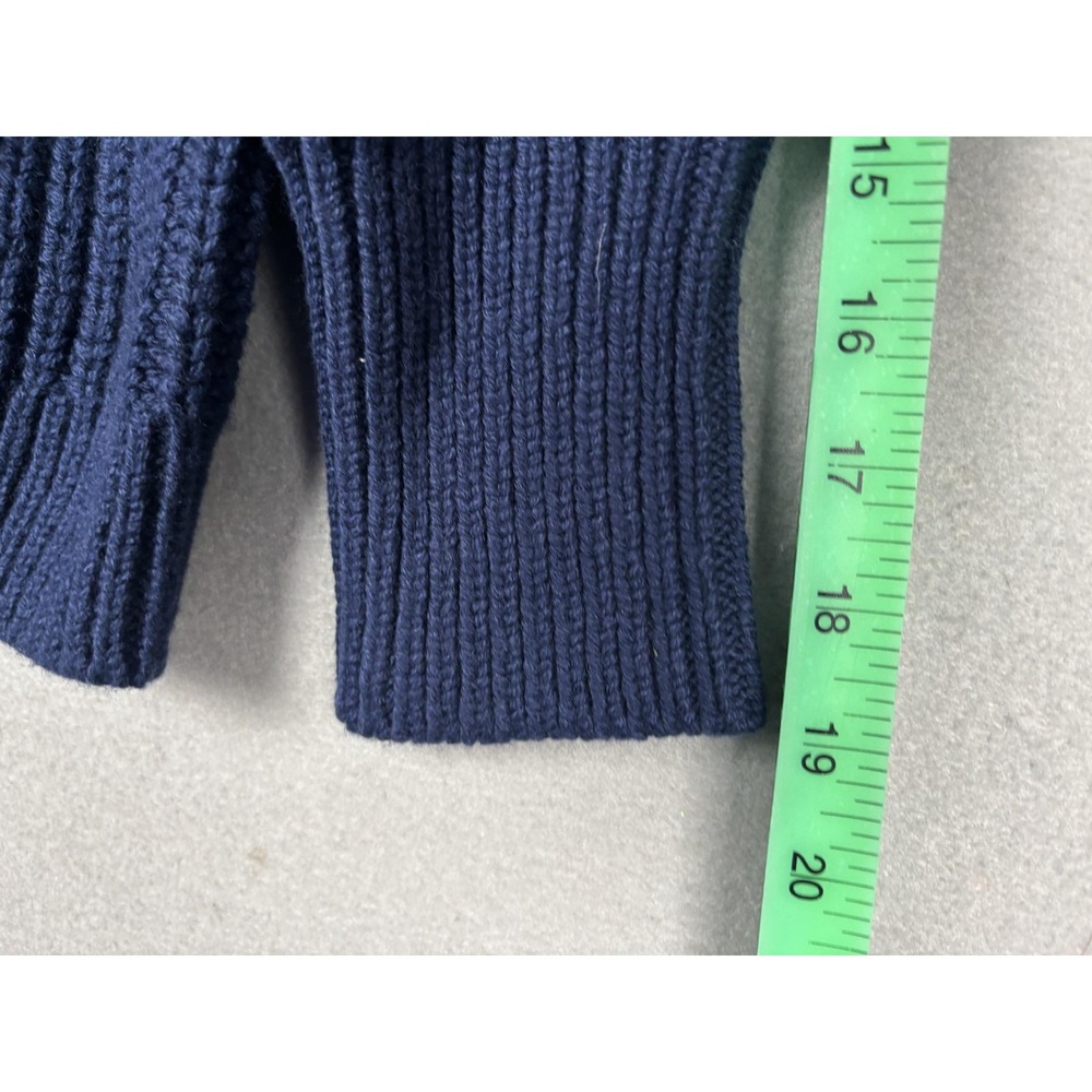 Lands' End Sweater Womens M Blue White Star Graphic Knit Pullover Winter Warm - Picture 10 of 15